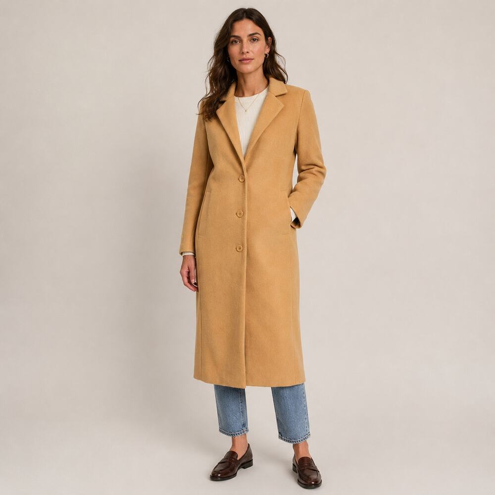 Dudley Stephens Camel Long Coat Fleece size Large